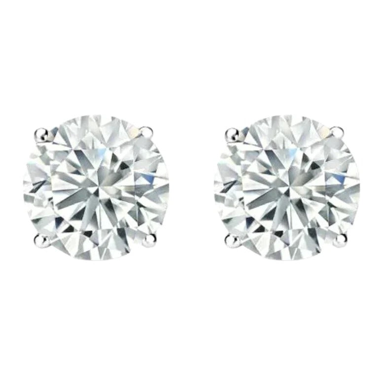 14k White And Rose Gold 1/4 Carat Solitaire Created Diamond 2 Pair Round Stud Earrings Image 2