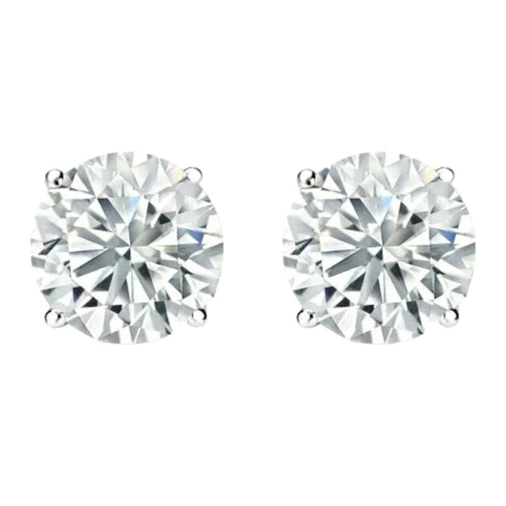 14k White And Rose Gold 1/4 Carat Solitaire Created Diamond 2 Pair Round Stud Earrings Image 2