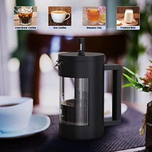 French plastic glass coffee press maker for camping Image 4