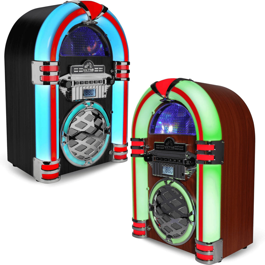 Victor Wilshire Bluetooth Jukebox with Multicolor LED Lighting and FM Radio Image 1