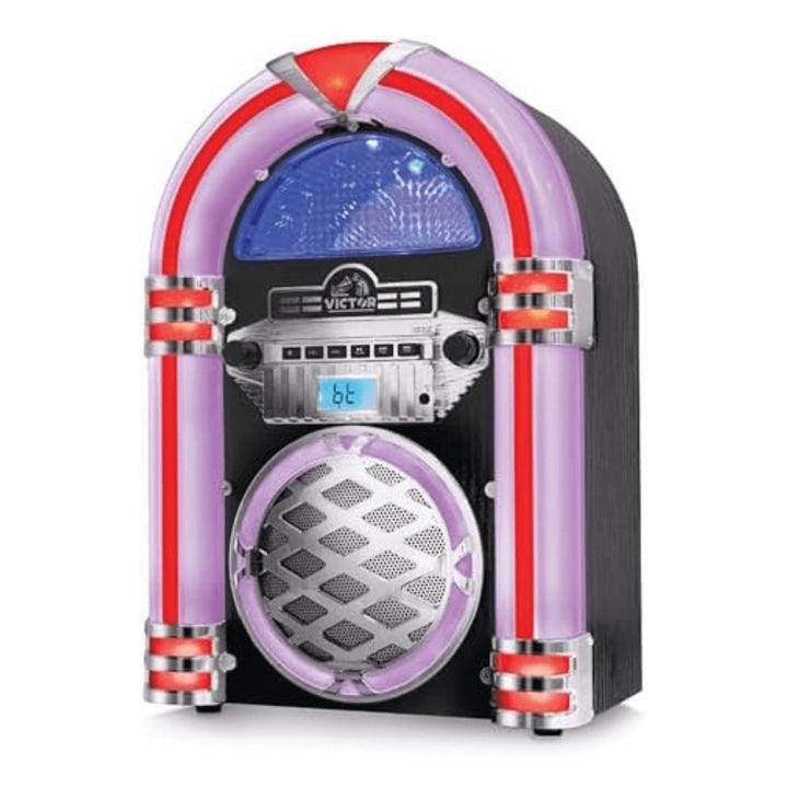 Victor Wilshire Bluetooth Jukebox with Multicolor LED Lighting and FM Radio Image 4