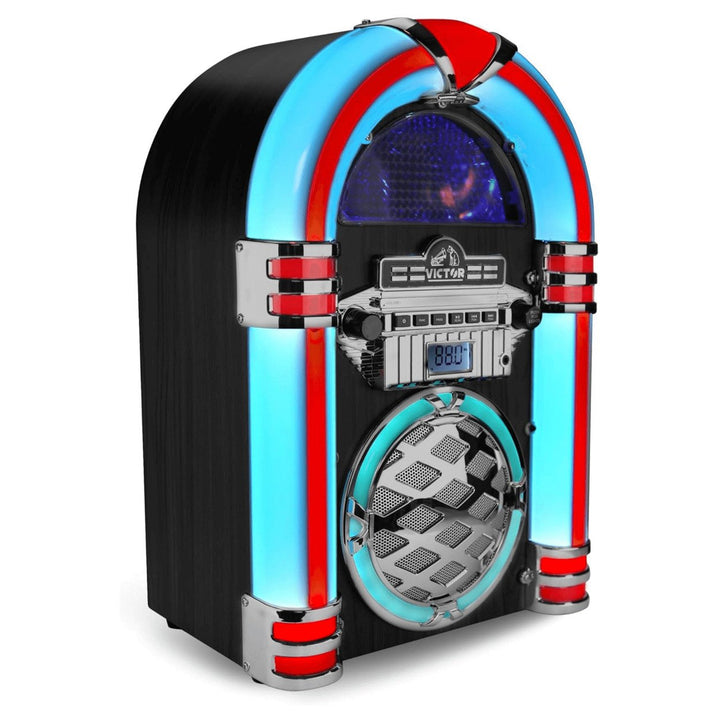 Victor Wilshire Bluetooth Jukebox with Multicolor LED Lighting and FM Radio Image 2