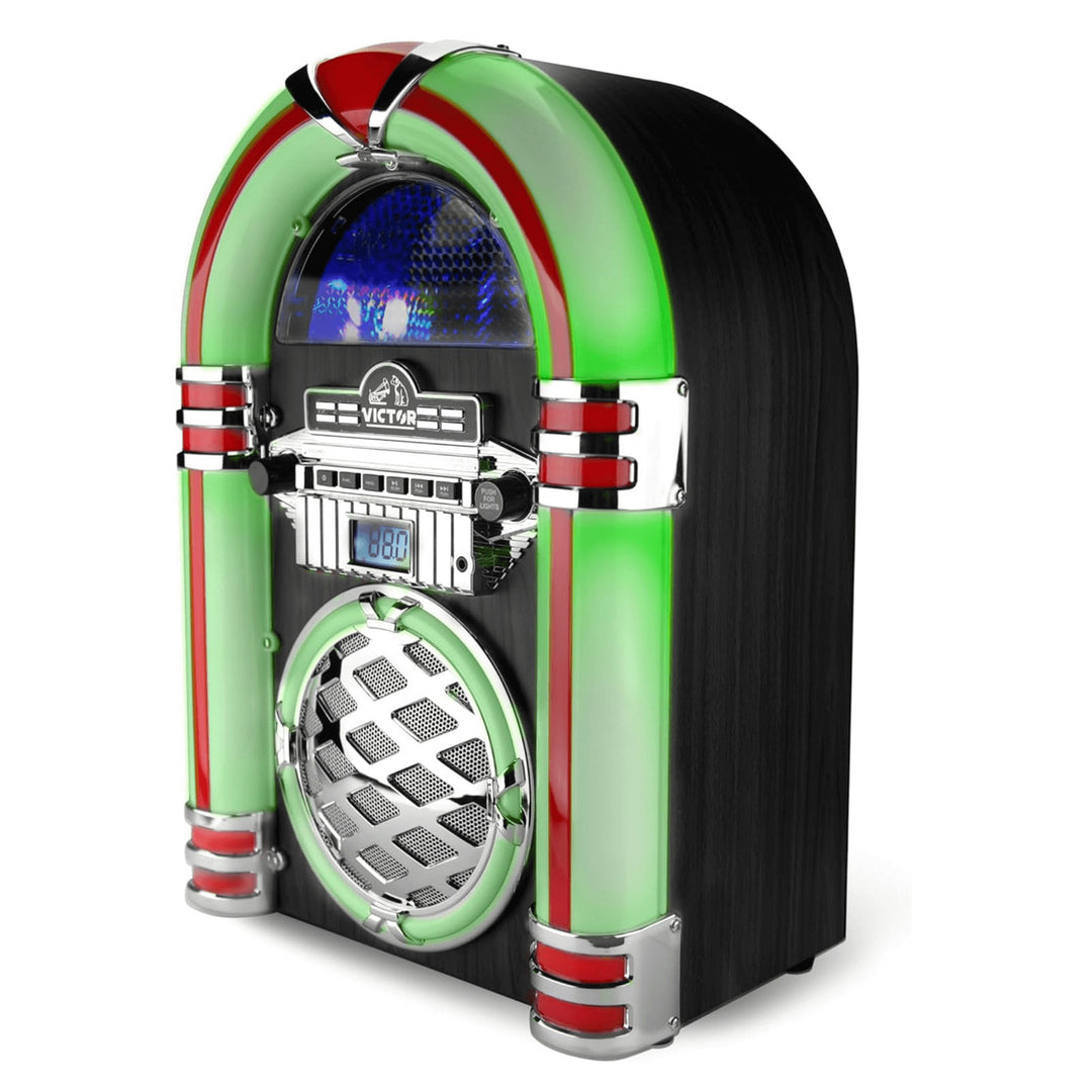 Victor Wilshire Bluetooth Jukebox with Multicolor LED Lighting and FM Radio Image 4