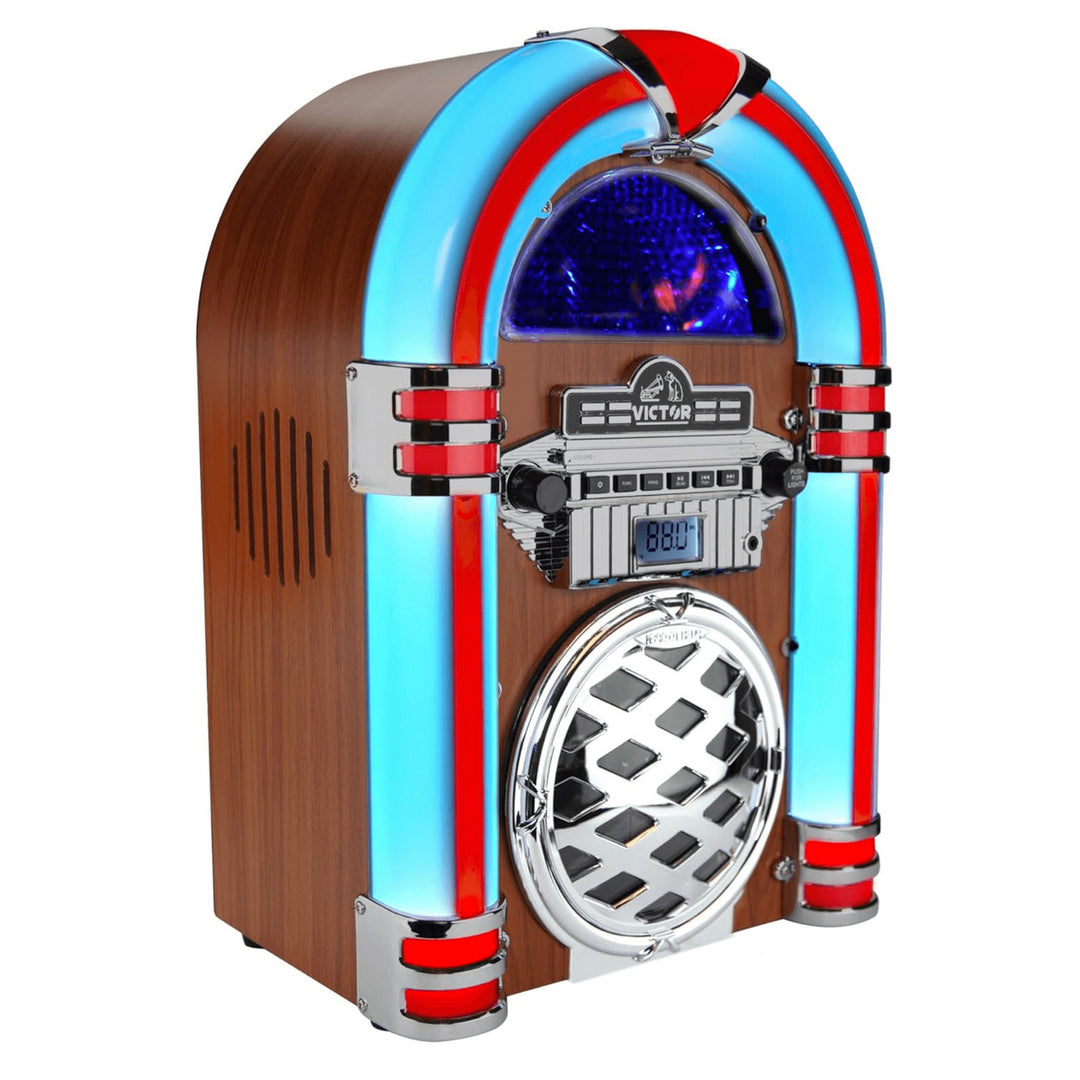 Victor Broadway II Desktop CD Jukebox with Multi-Color LED Lighting and FM Radio Image 4