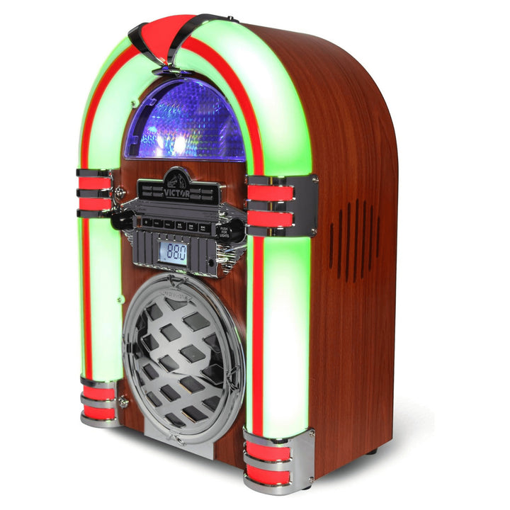 Victor Broadway II Desktop CD Jukebox with Multi-Color LED Lighting and FM Radio Image 6