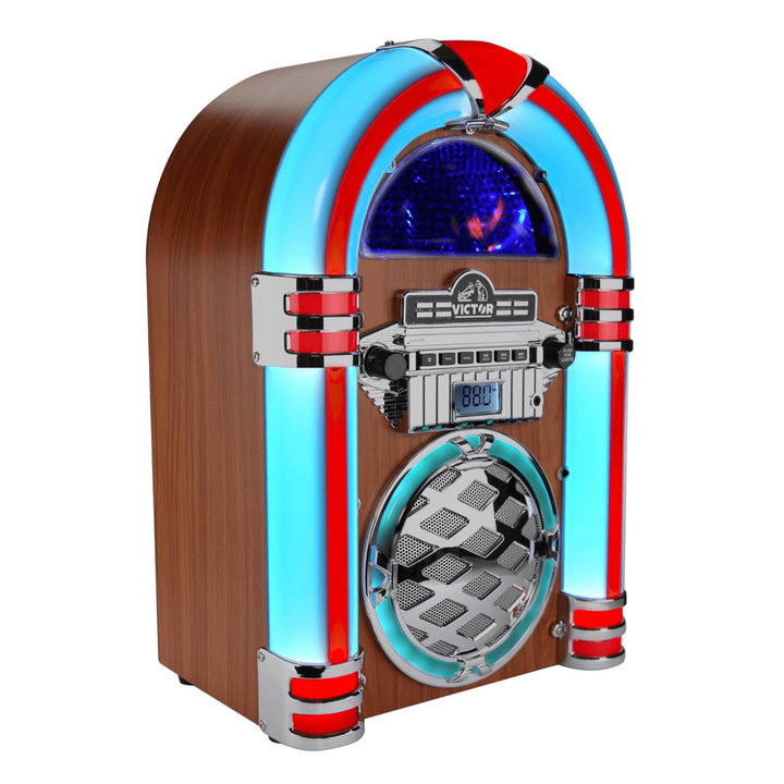 Victor Wilshire Bluetooth Jukebox with Multicolor LED Lighting and FM Radio Image 10