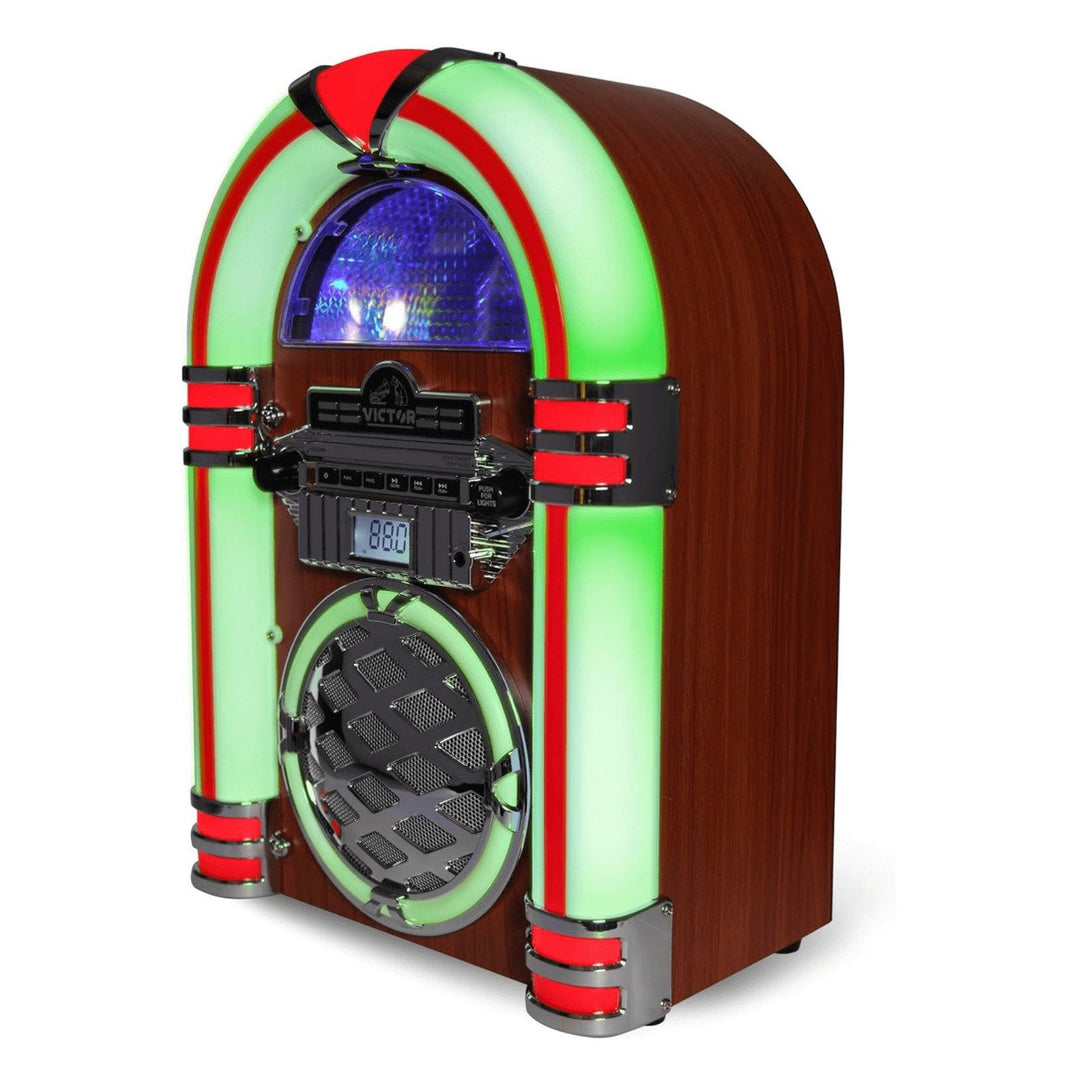 Victor Wilshire Bluetooth Jukebox with Multicolor LED Lighting and FM Radio Image 3