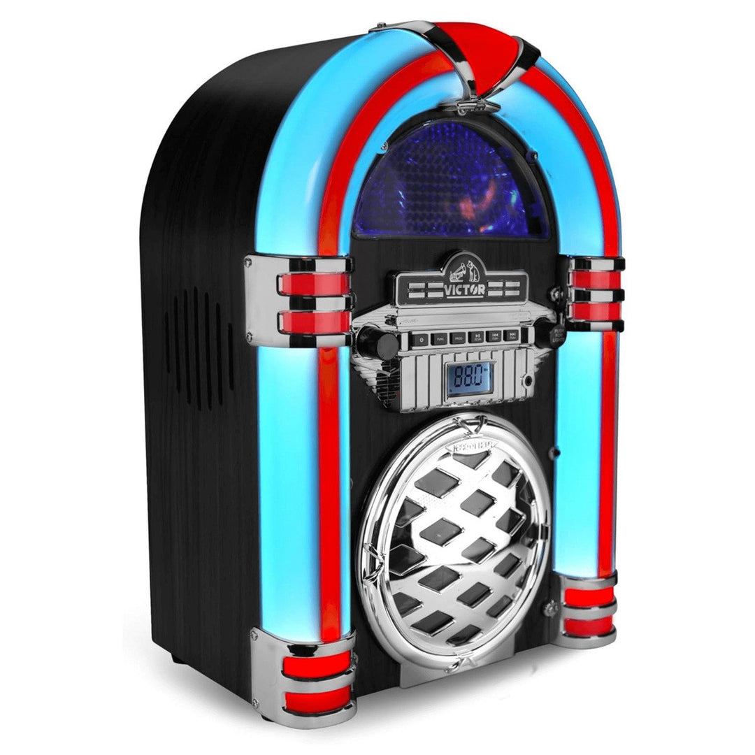 Victor Broadway II Desktop CD Jukebox with Multi-Color LED Lighting and FM Radio Image 11