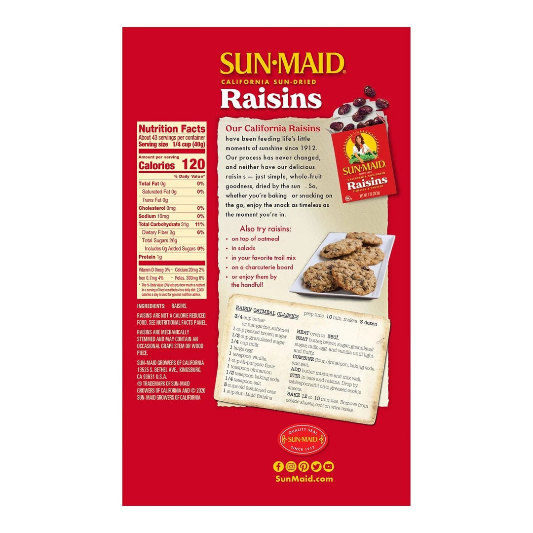 Sun-Maid California Sun-Dried Raisins 60 Ounce Image 3