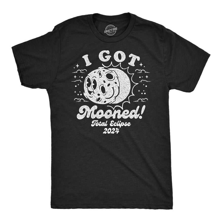 Mens I Got Mooned Funny T Shirt Sarcastic Solar Eclipse Tee For Men Image 1