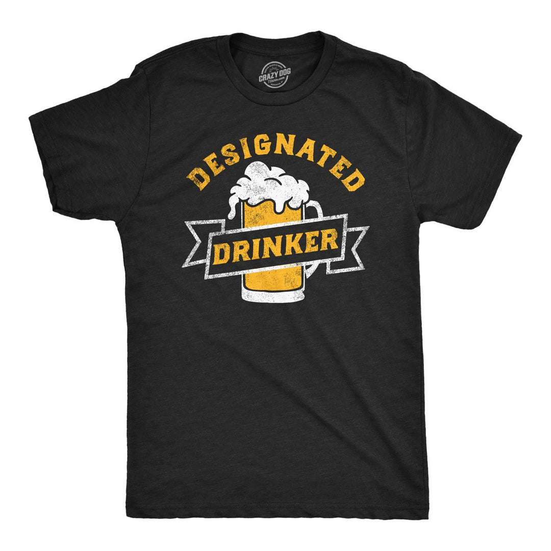 Mens Funny T Shirts Designated Drinker Sarcastic Party Tee For Men Image 1