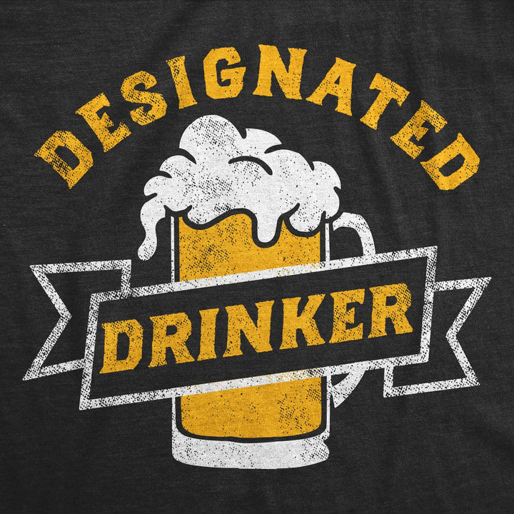 Mens Funny T Shirts Designated Drinker Sarcastic Party Tee For Men Image 2