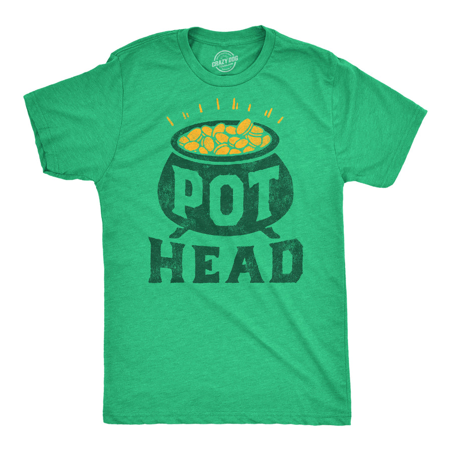 Mens Funny T Shirt Pot Head St Patricks Day Sarcastic Tee For Men Image 1