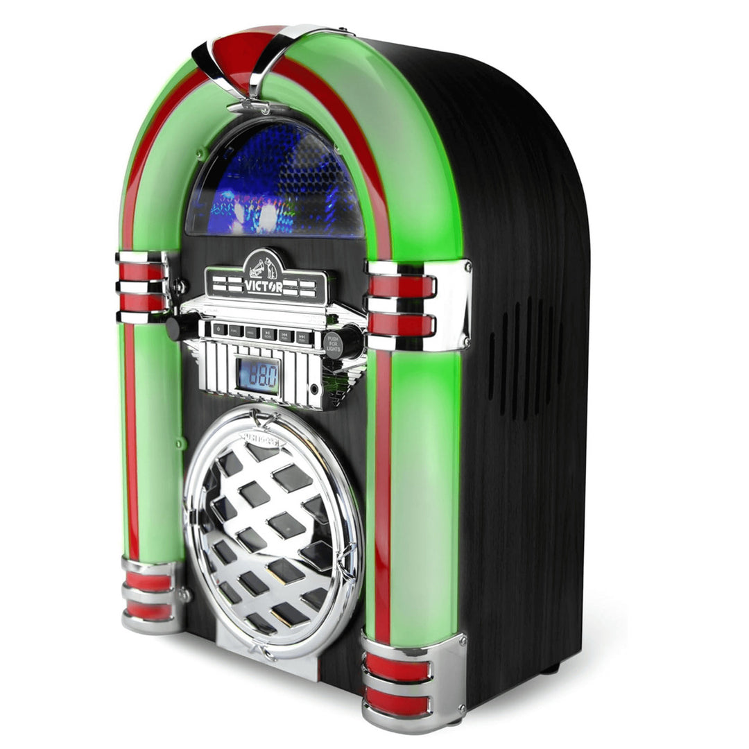 Victor Broadway II Desktop CD Jukebox with Multi-Color LED Lighting and FM Radio Image 12