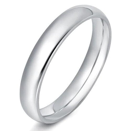 Paris Jewelry 24K White Gold Plated Classic Wedding Ring 4mm Size 6 Unisex Image 2