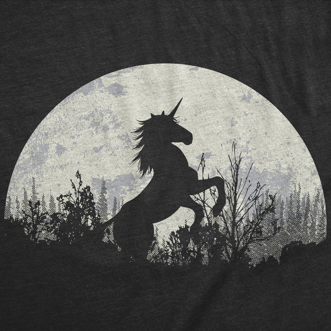 Womens Funny T Shirts Moon Unicorn Fantasy Graphic Tee For Ladies Image 2