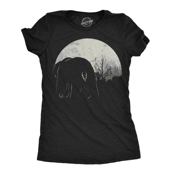 Womens Funny T Shirts Moon Bear Nature Graphic Tee For Ladies Image 1