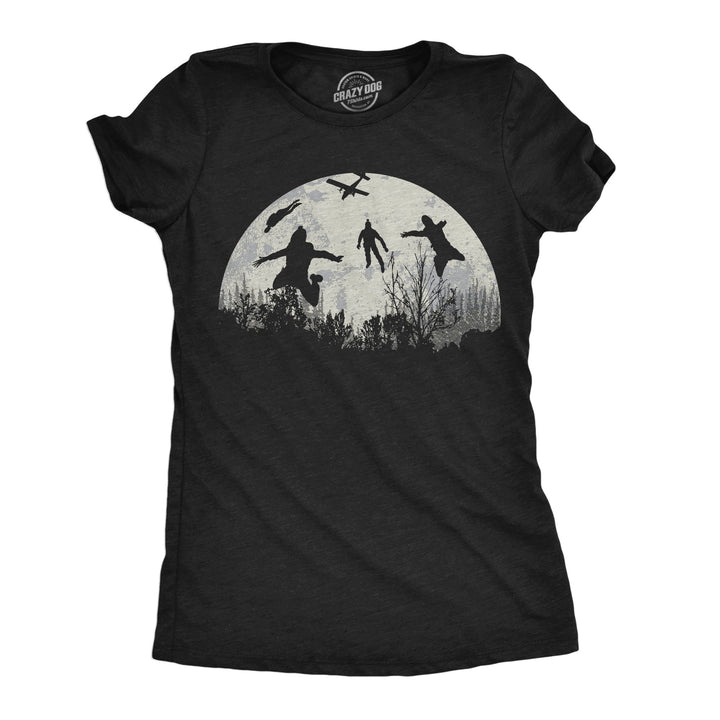 Womens Funny T Shirts Moon Skydivers Novelty Graphic Tee For Ladies Image 1