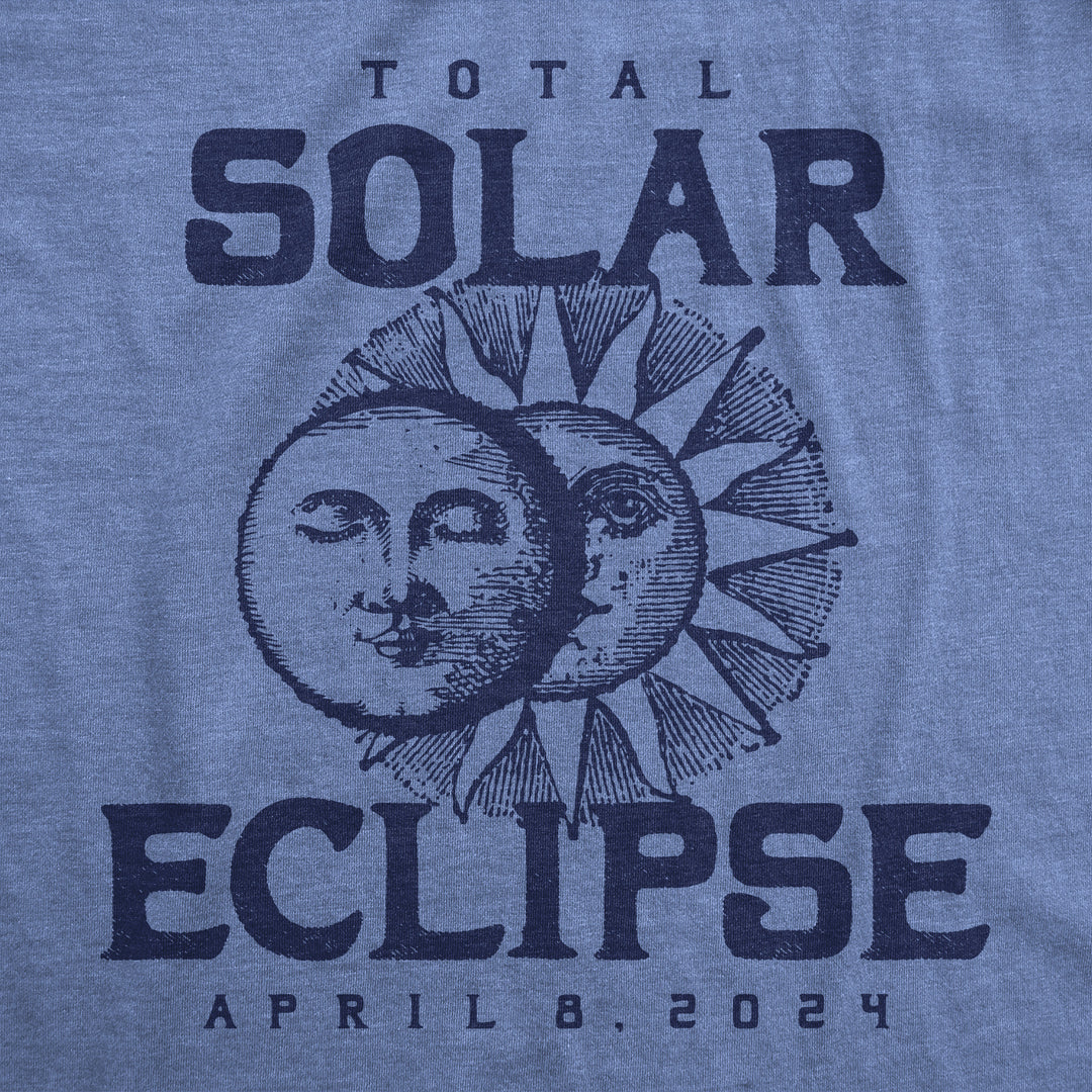 Womens Vintage 2024 Total Solar Eclipse Funny T Shirt Novelty Graphic Tee For Ladies Image 2