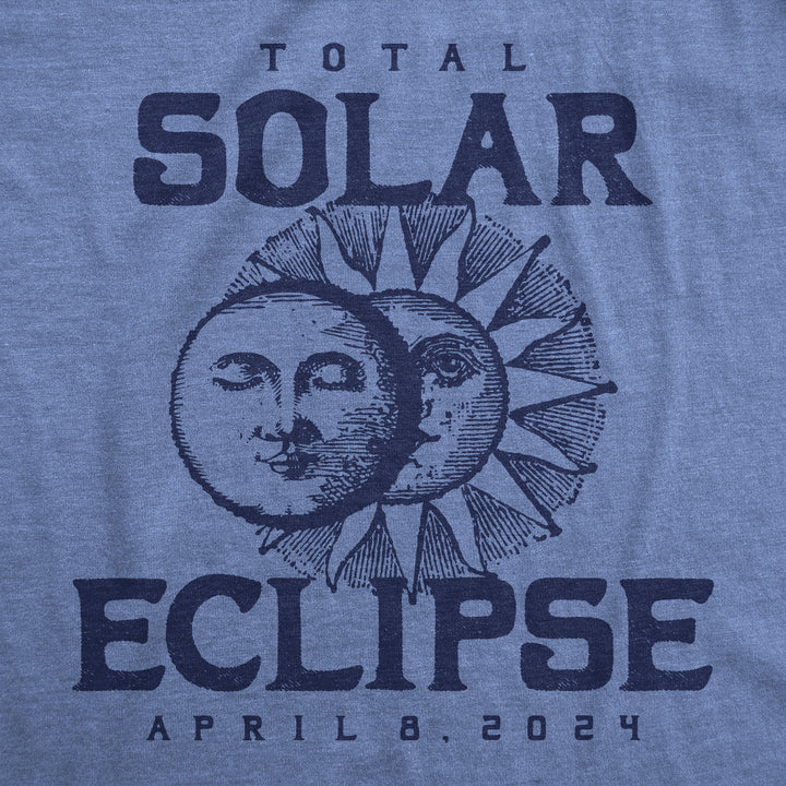 Womens Vintage 2024 Total Solar Eclipse Funny T Shirt Novelty Graphic Tee For Ladies Image 2