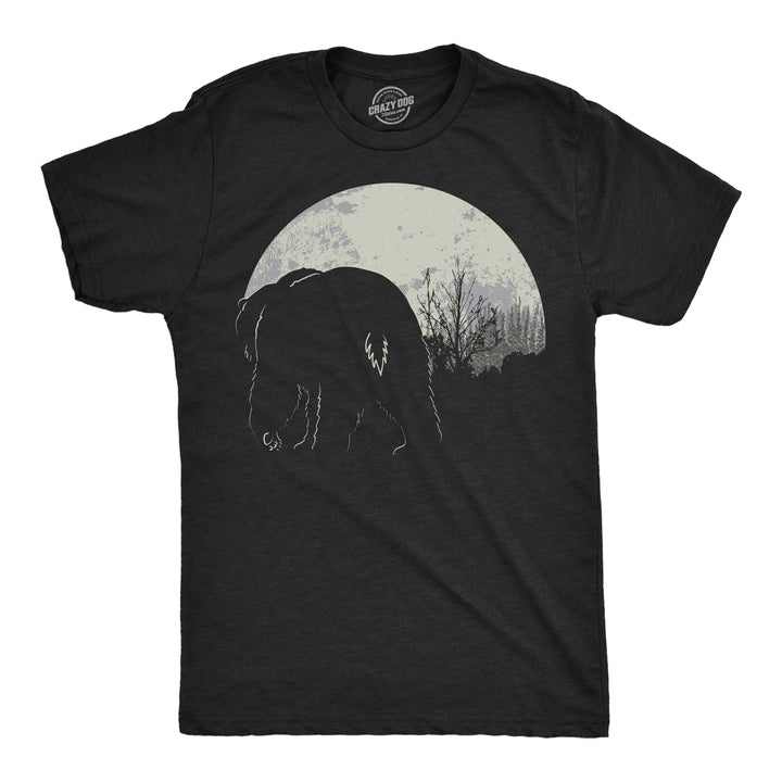 Mens Funny T Shirts Moon Bear Nature Graphic Tee For Men Image 1