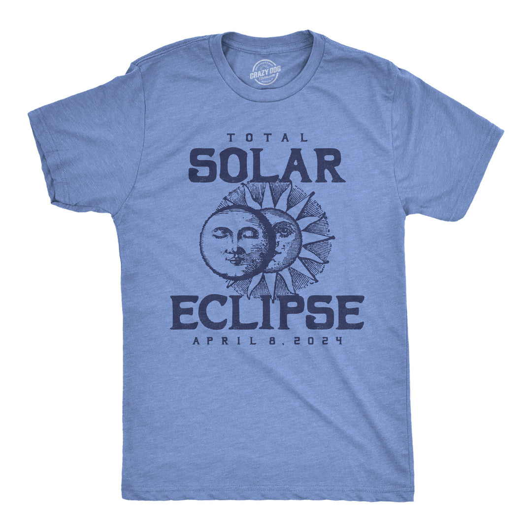 Mens Vintage 2024 Total Solar Eclipse Funny T Shirt Novelty Graphic Tee For Men Image 1