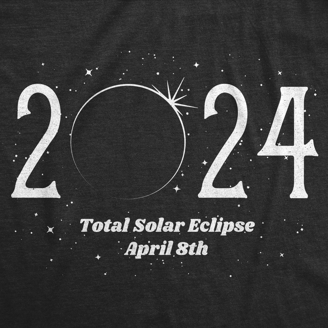 Womens 2024 Total Solar Eclipse Funny T Shirt Novelty Graphic Tee For Ladies Image 2