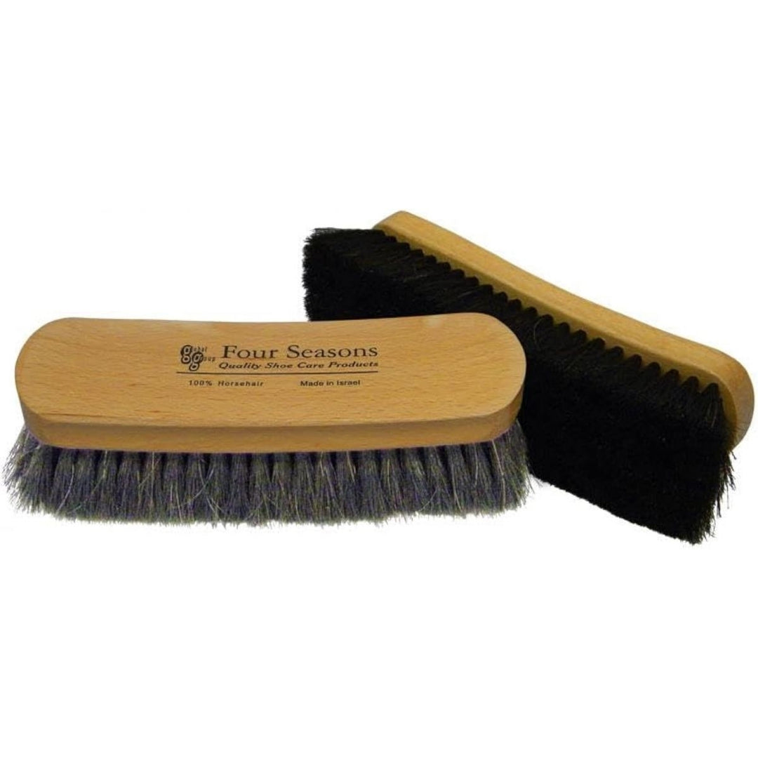 Four Seasons Medium Shoe Shine Brush Light Brown 100% Horsehair BRUSH-MED-LT Image 1