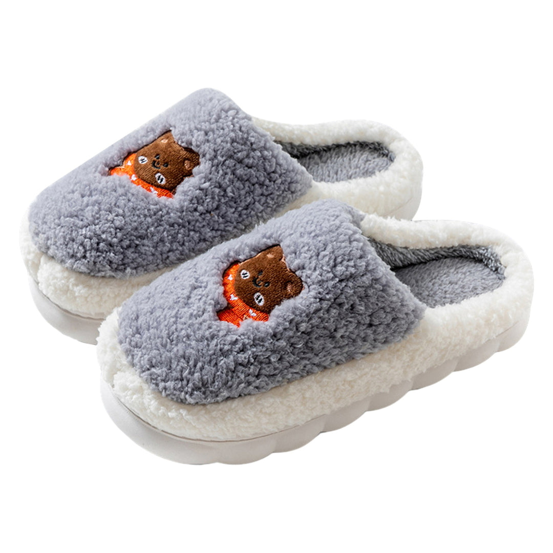 1 Pair Cozy Plush Slippers Warm Durable Cloud-Like Comfort Autumn Winter Women Men Home Use Slippers Image 4
