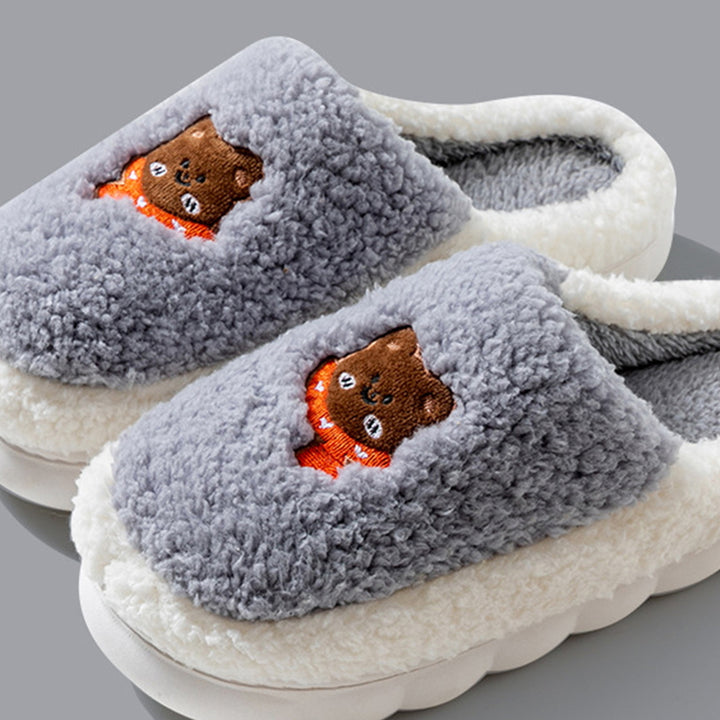1 Pair Cozy Plush Slippers Warm Durable Cloud-Like Comfort Autumn Winter Women Men Home Use Slippers Image 10
