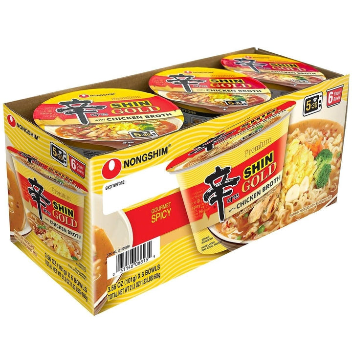 Nongshim Shin Gold Ramyun Noodle Soup with Chicken Broth3.56 Ounce (Pack of 6) Image 1