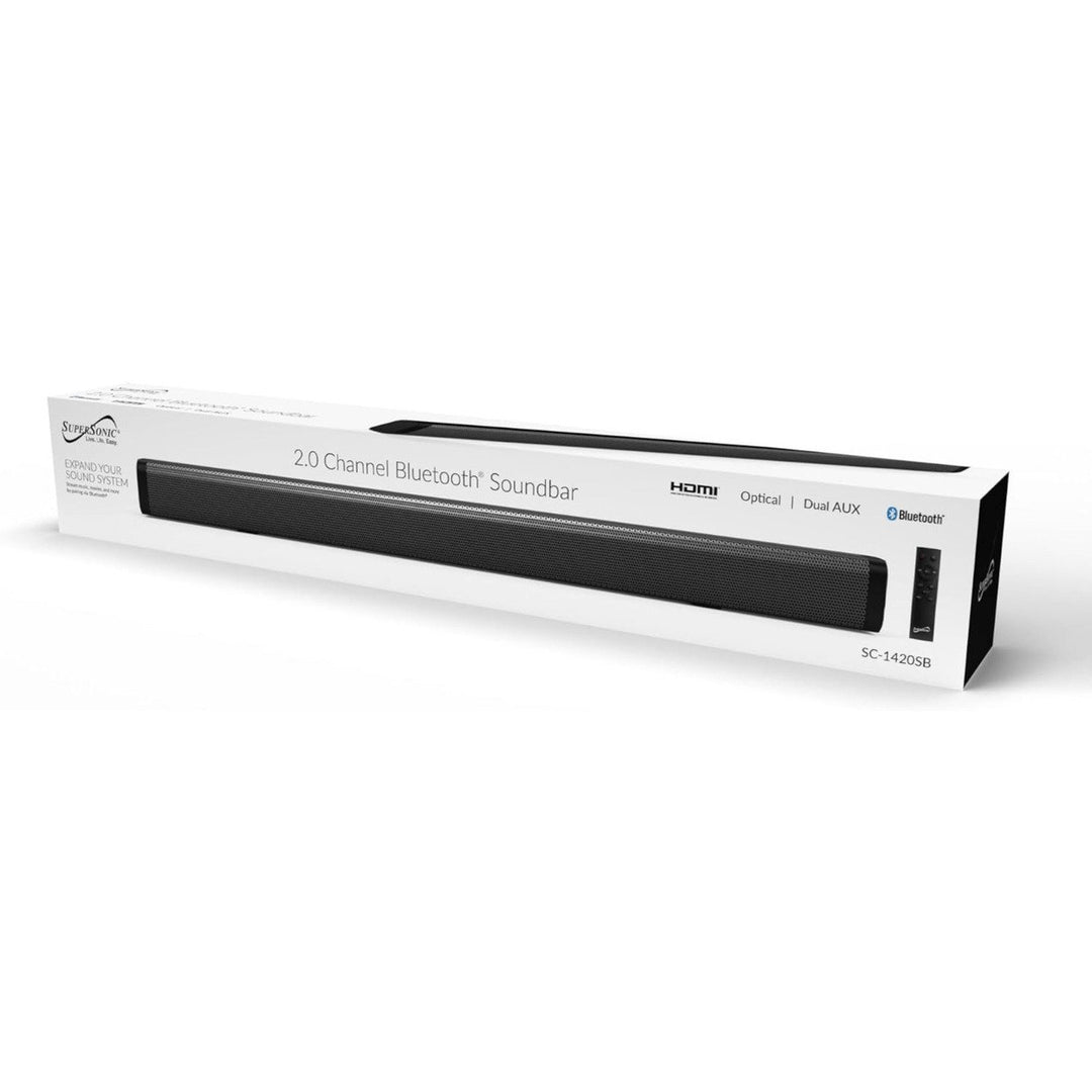 Supersonic 30-inch Bluetooth Soundbar 2.0 Channel Dual Aux Inputs SC-1420SB Image 6