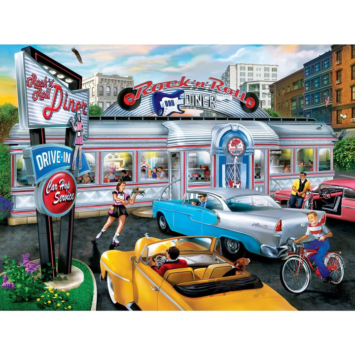 Wheels - Rock and Rolla Diner 750 Piece Jigsaw Puzzle Image 2