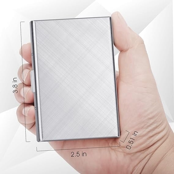 Slim RFID Blocking Stainless Steel Credit Card Holder Wallet Compact Size 6 Cards Image 1