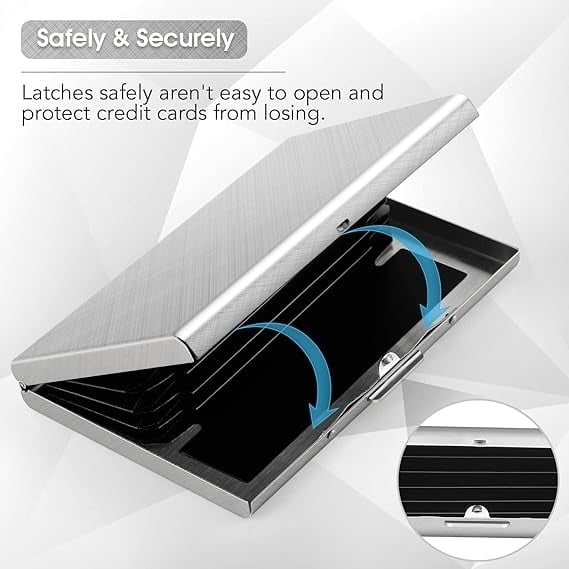 Slim RFID Blocking Stainless Steel Credit Card Holder Wallet Compact Size 6 Cards Image 3