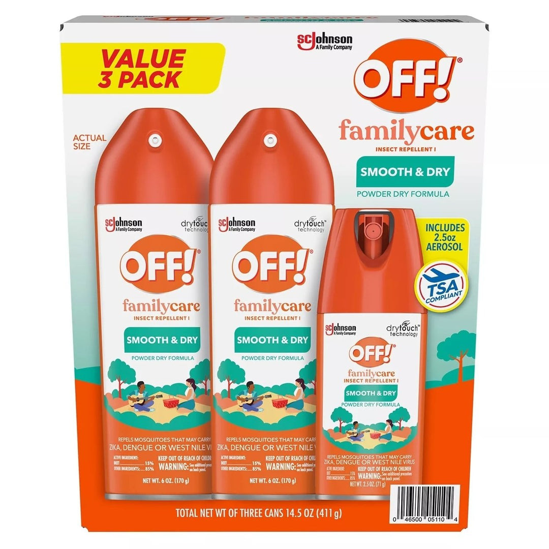 OFF! Family Care Mosquito Repellent Smooth and Dry 2 x 6 Ounce and 2.5 Ounce Image 3