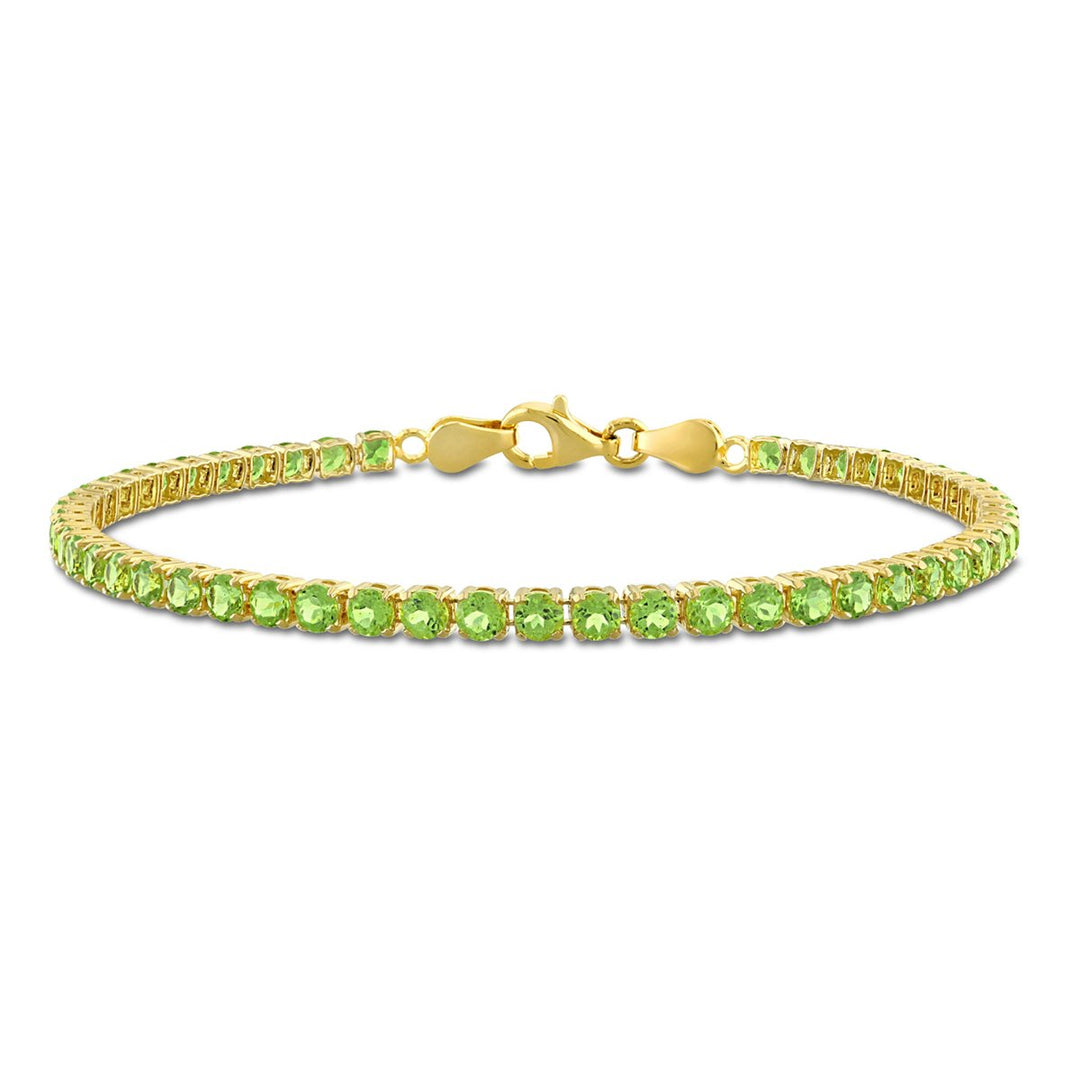 4.50 Carat (ctw) Peridot Bracelet in Yellow Sterling Silver (7.25 Inches) Image 1