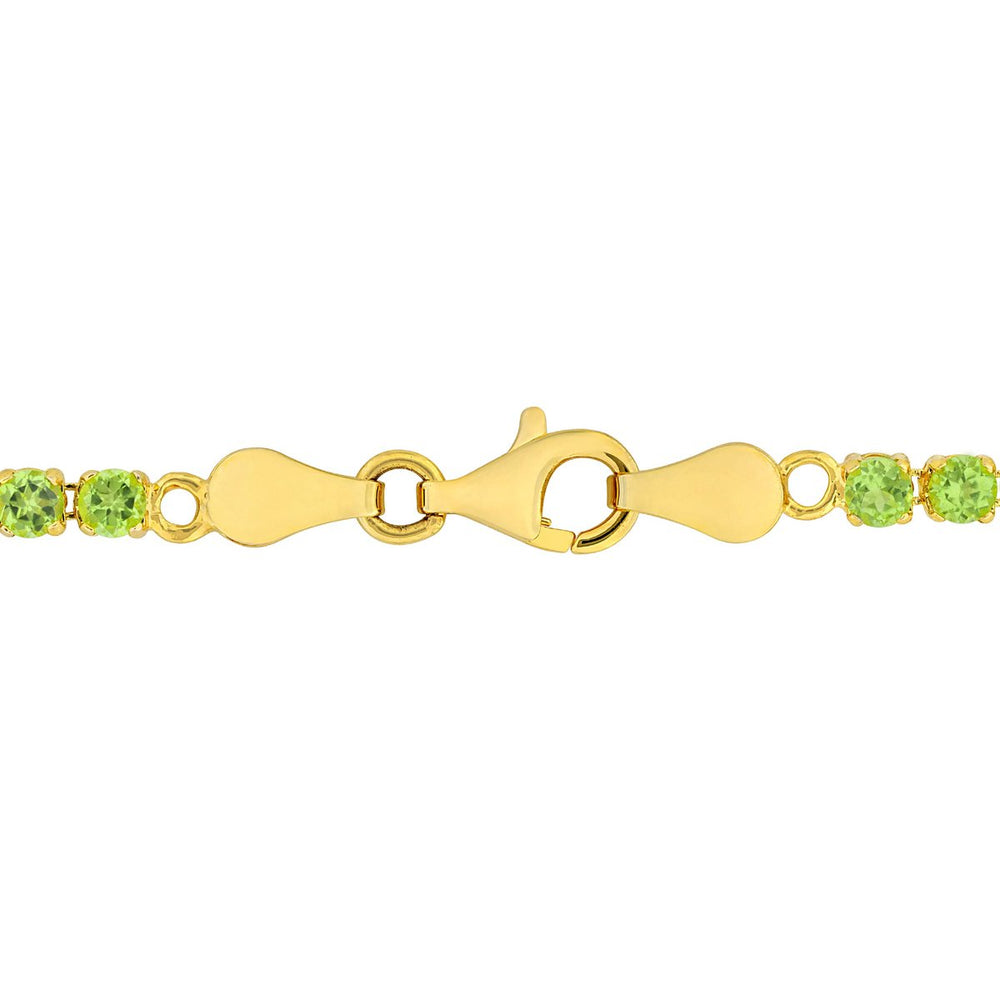 4.50 Carat (ctw) Peridot Bracelet in Yellow Sterling Silver (7.25 Inches) Image 2