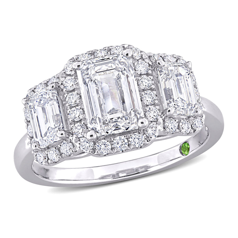 2.98 Carat (ctw VS1-VS2G-H) Lab-Grown Diamond Engagement Ring in 14k White Gold Image 1