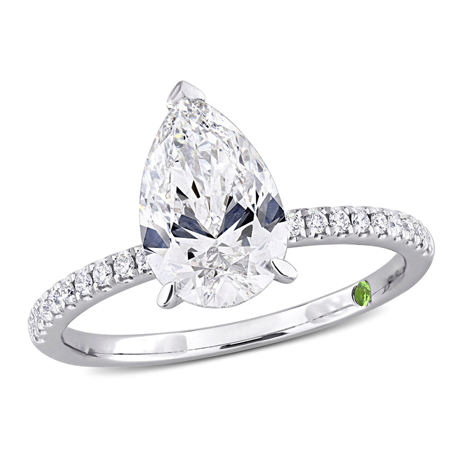 2.16 Carat (ctw VS1-VS2G-H) Lab-Grown Diamond Pear-Cut Engagement Ring in 14k White Gold Image 1