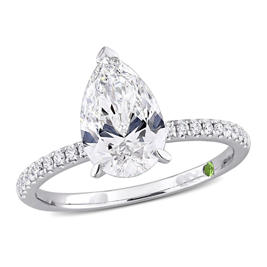 2.16 Carat (ctw VS1-VS2 G-H) Lab-Grown Diamond Pear-Cut Engagement Ring in 14k White Gold Image 1