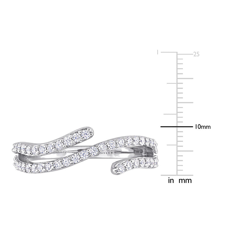 1/2 Carat (ctw) Lab-Created Moissanite Curved Ring in Sterling Silver Image 4