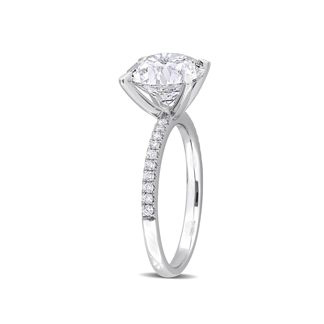 2.96 Carat (ctw VS1-VS2 G-H) Lab-Grown Diamond Solitaire Engagement Ring in 14k White Gold Image 2