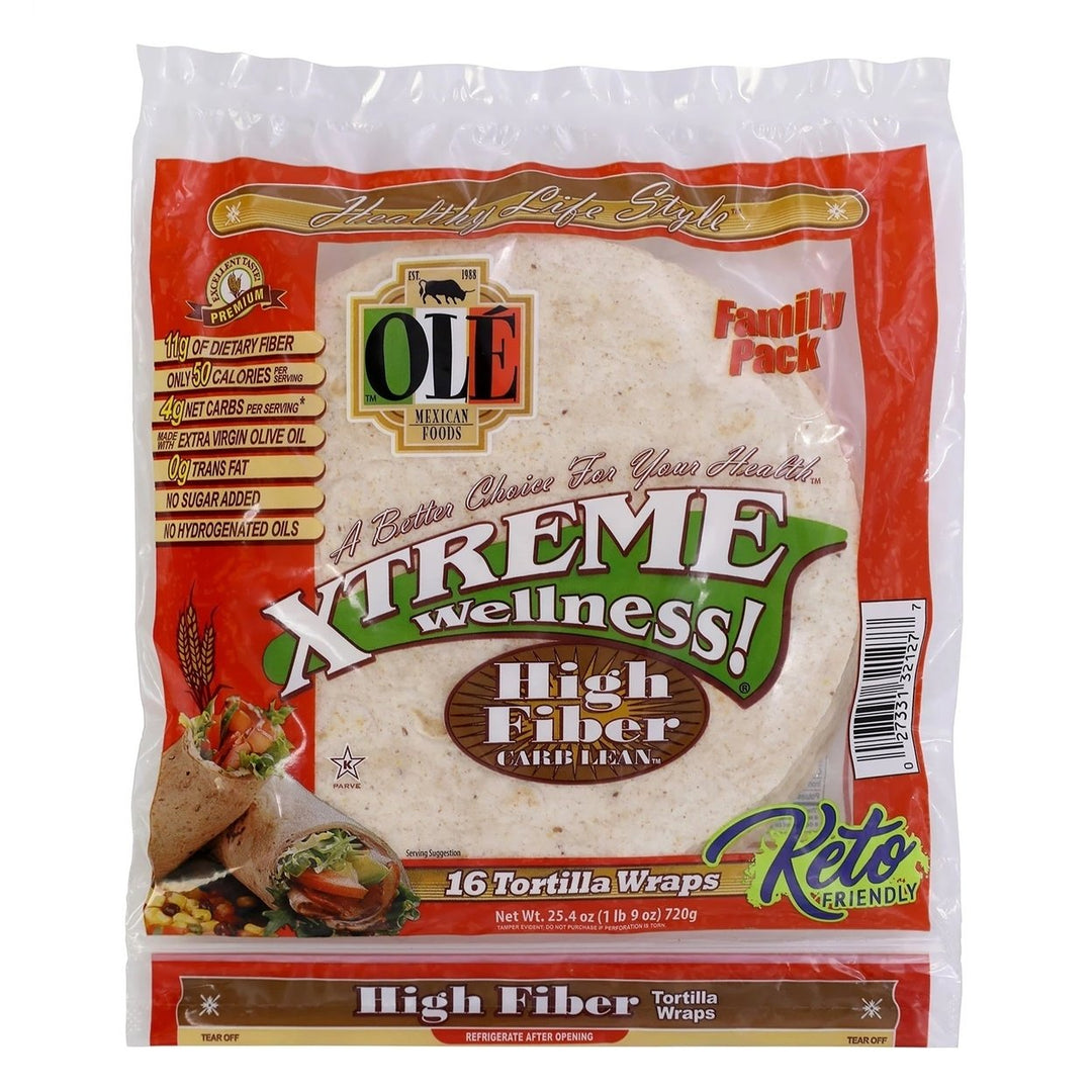 Ole Xtreme Wellness High Fiber Low Carb Tortilla WrapsTwin Pack (16 Count) Image 1