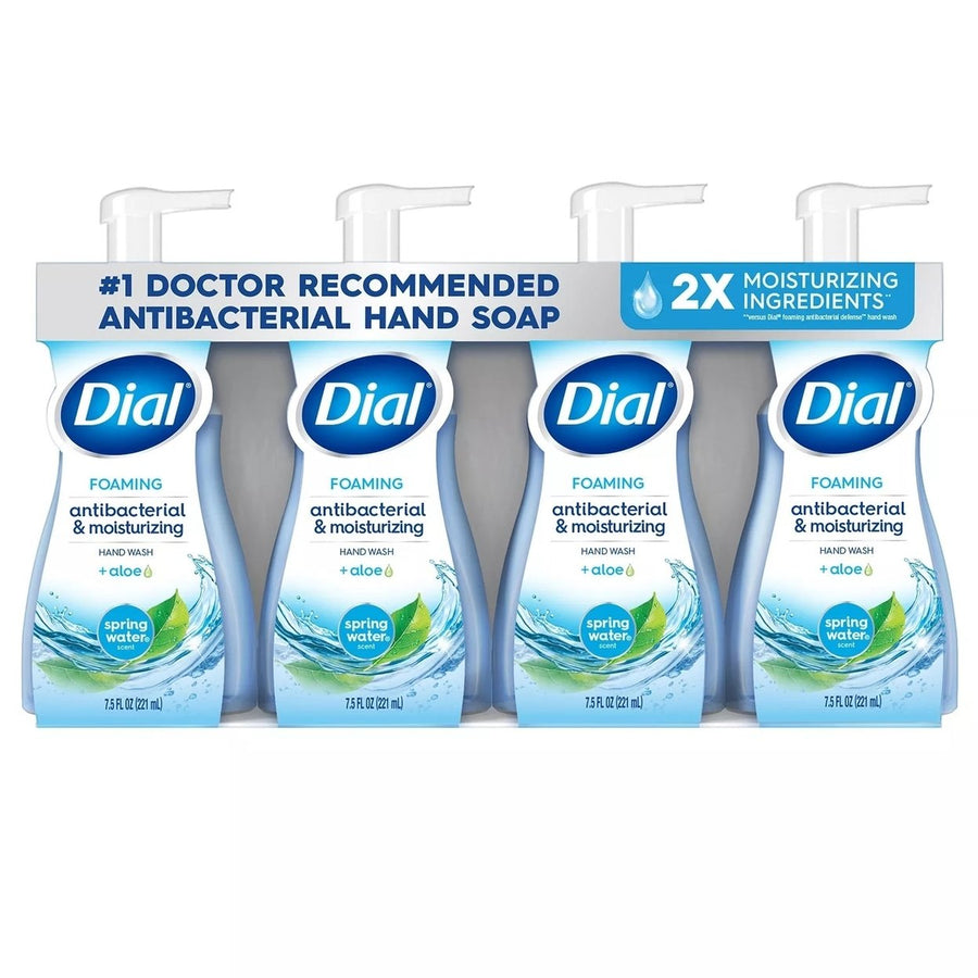 Dial Antibacterial Foaming Hand Soap Spring Water 7.5 Fluid Ounce (Pack of 4) Image 1