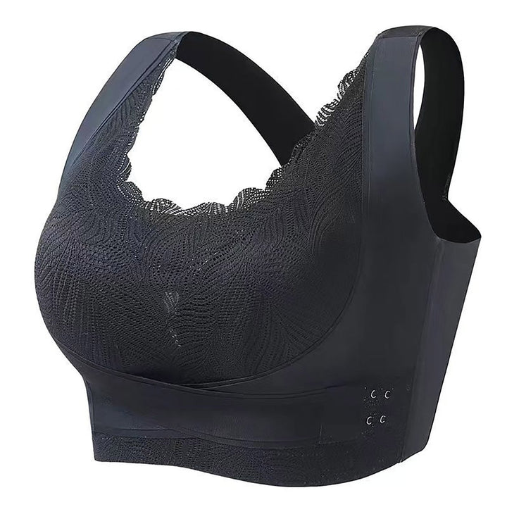 Bluelans Women Bra Shockproof Back Elastic Push-up Anti-snagging Cross Strap Closure Soft Breathable Padded Wireless Image 1