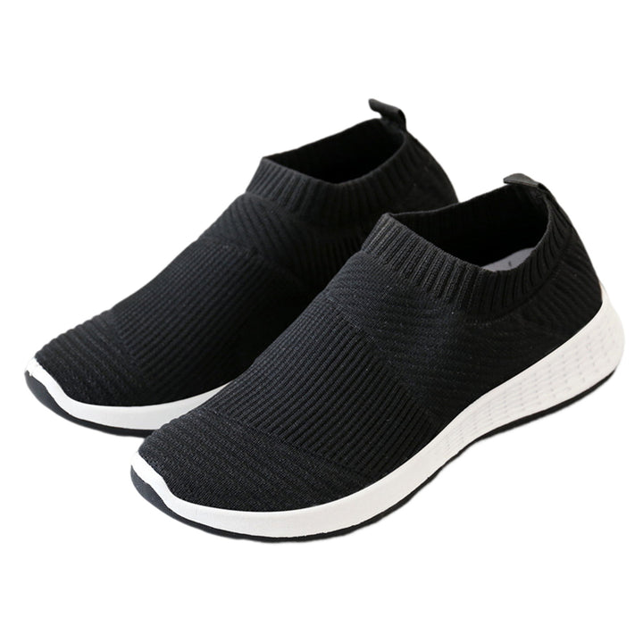 1 Pair Loafers Shoes Flat-bottom Comfortable Hollow-carved Design Slip-On Non Slip Walking Breathable Mesh Wedge Sports Image 1