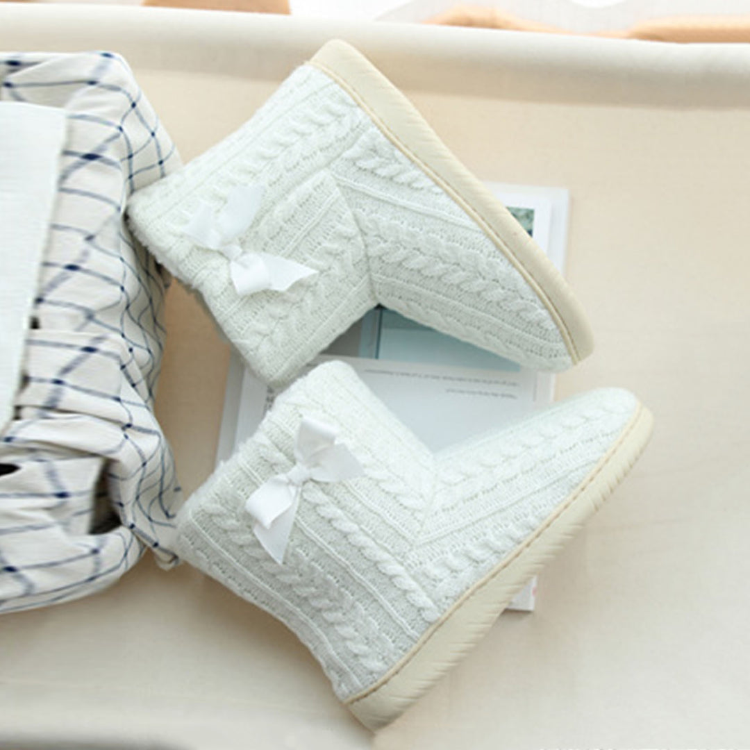 Winter Knitted Warm Women Ankle Snow Boots Anti-slip Home Indoor Outdoor Shoes Image 10