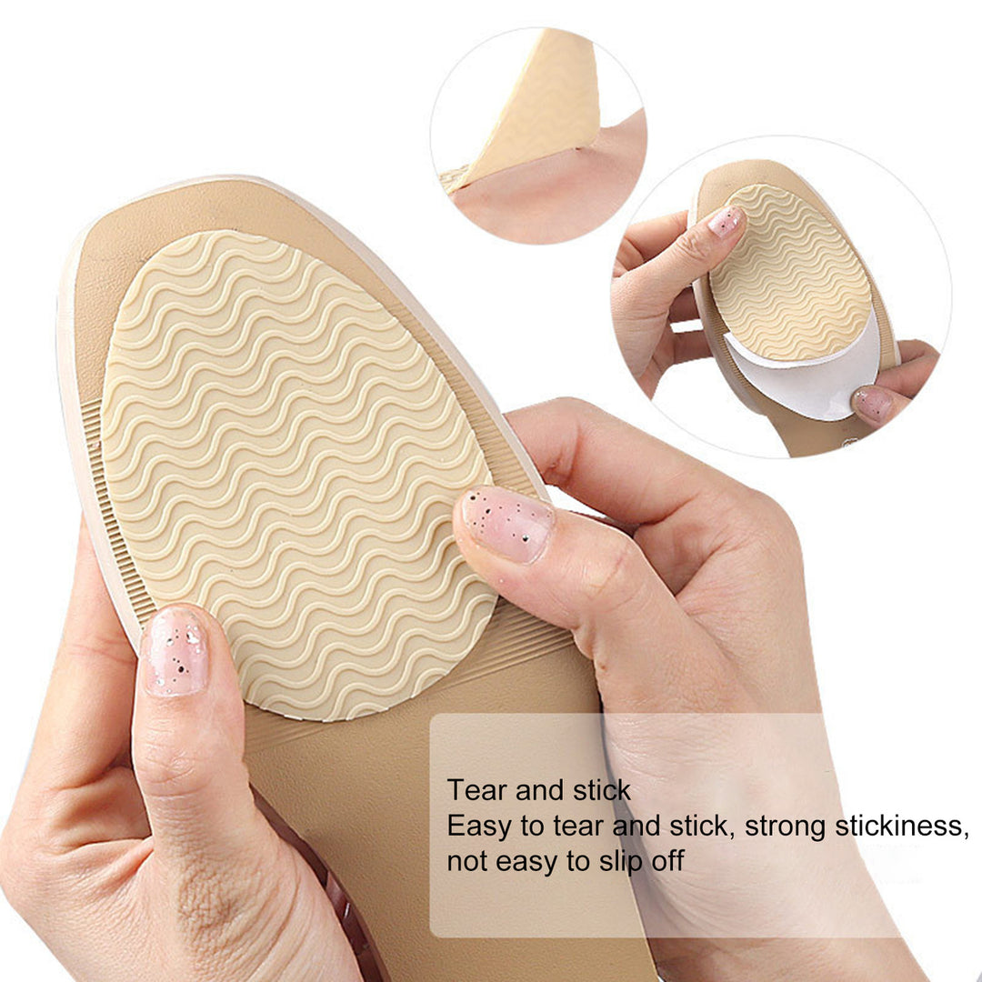 Bluelans 1 Pair Sole Forefoot Stickers Anti-slip Silencing Lightweight Water Ripples Shock Absorbing Sole Pads for High Image 12