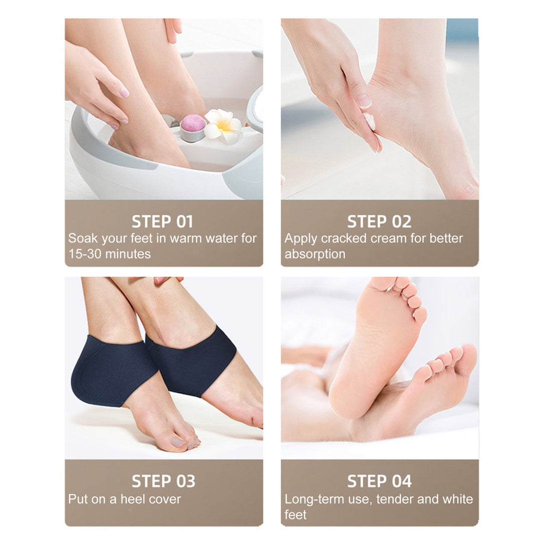 1 Pair Heel Covers Thin Elastic Cushioning Non-slip Sweat Absorbent Anti-cracking Unisex Moisturizing Heel Protectors Image 2